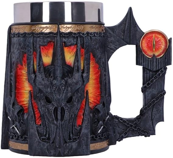 Nemesis Now Officially Licensed Lord of The Rings Sauron Tankard, Grey, 15.5cm