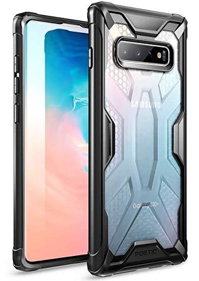 Galaxy S10 Plus Case, Poetic Premium Hybrid Protective Clear Bumper Cover, Rugged Lightweight, Military Grade Drop Tested, Affinity Series, for Samsung Galaxy S10 Plus 6.4 Inch (2019), Frost/Black