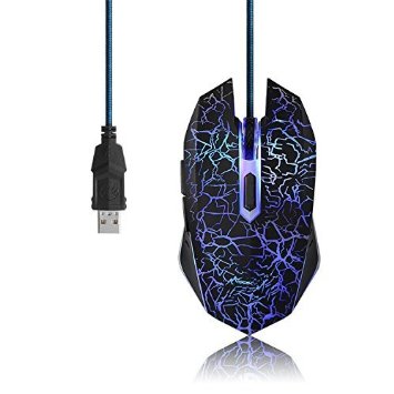 HDStars Gaming Mouse 2400 DPI with 7-Color Changing LED for Microsoft Windows 10, 8.1, 8, 7, Vista, XP or Mac Os, X Series