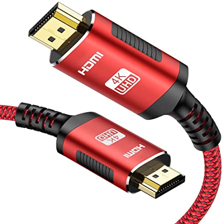 4K HDMI Cable 1m, Snowkids(3.3ft) Ugraded High Speed HDMI 2.0 a/b Cable Ergonomic Cord 18Gbps 4K@60Hz Supports Ethernet UHD 2160p HD 1080p ARC 3D Fire TV PS3/4 etc.-Red