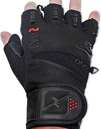 skott 2019 Evo 2 Weightlifting Gloves with Integrated Wrist Wrap Support-Double Stitching for Extra Durability-Get Ripped with The Best Body Building Fitness and Exercise Accessories