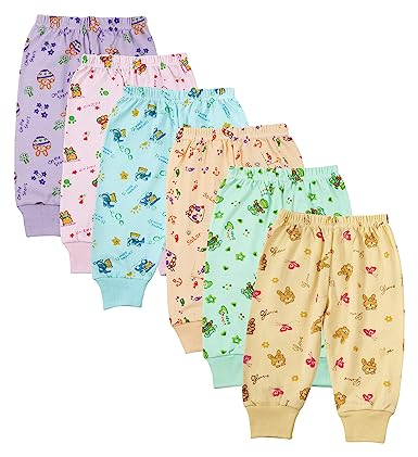 Dowin Unisex- Baby Cotton Solid Pajama Bottom (Pack of 6)