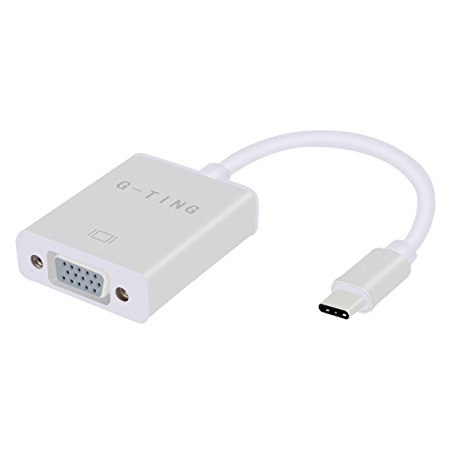 G-TING Type-C to VGA, USB 3.1 Type C(USB-C) to VGA Female 1080P Video Adapter Converter Cable for New MacBook, Google Chromebook Pixel, Projector, TV and More