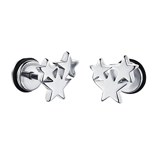 HIJONES Women's Stainless Steel Tiny Star Ear Piercing Earrings Hypoallergenic Studs