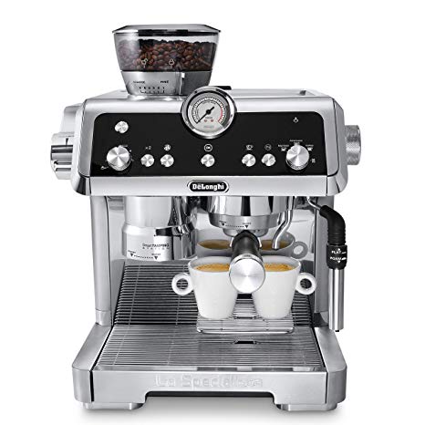 De'Longhi La Specialista Espresso Machine with Sensor Grinder, Dual Heating System, Advanced Latte System & Hot Water Spout for Americano Coffee or Tea, Stainless Steel, EC9335M