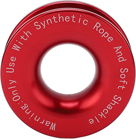 Recovery Ring, Shackle ATV Winch Recovery Ring Winch Snatch Block Ring Winch Snatch Recovery Ring 41000lbs Breaking Strength with Ropes for 7/16in 1/2in Soft Shackle with 3/16in 1/4in 3/8in(Red)