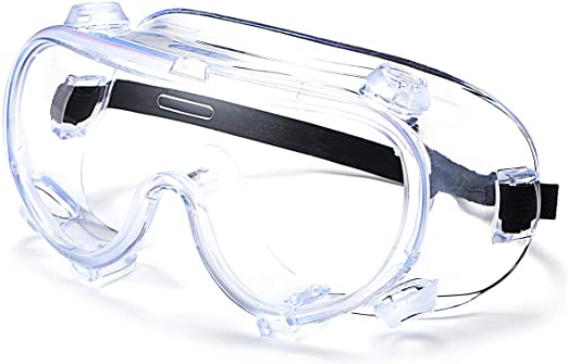 HILBALM Safety Goggles HD Clear Adjustable Safety Glassed Goggles Chemical Splash Impact Resistant Safety Goggle Anti-Fog Anti-Dust Anti-UV Clear Lens Eyewear for Eye Protection Wide Vision (Clear)