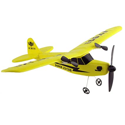 Glider Airplane Toys, Sacow Remote Control RC Helicopter Plane EPP Foam 2CH 2.4G Toy (Yellow)