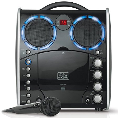 Singing Machine SML-383 Portable CDG Player Karaoke Machine, Black