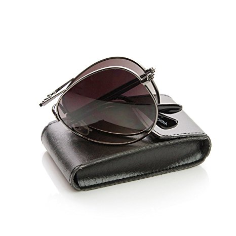 zeroUV - Limited Edition Folding Pocket Aviator Sunglasses   Case