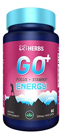 Go  | Natural Energy Supplement | Increase Energy, Stamina & Focus | L Theanine   Non-GMO Caffeine   Rhodiola Rosea | 60 veg caps | Premium Ingredients