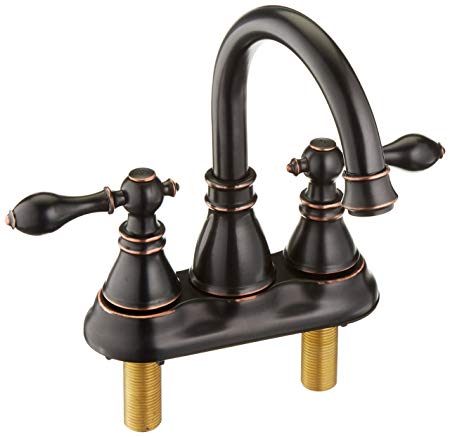 Derengge F-4501-NB Two Handle Oil Rubbed Bronze Bathroom Sink Faucet with Pop up Drain,cUPC NSF AB1953 Lead Free­