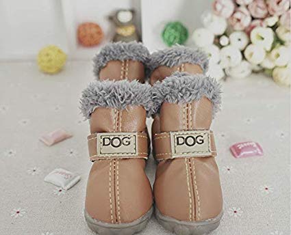 Pihappy Warm Winter Little Pet Dog Boots Skidproof Soft Snowman Anti-Slip Sole Paw Protectors Small Puppy Shoes 4PCS