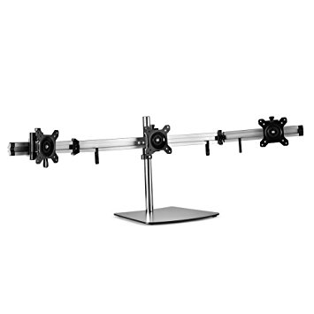 TNP Triple Monitor Stand - Freestanding LCD Computer Screen Desk Mount Adjustable Mount / Articulating Stand for 19, 20, 22, 23, 24 Inch Monitors VESA 75 and 100 Compatible Full Motion