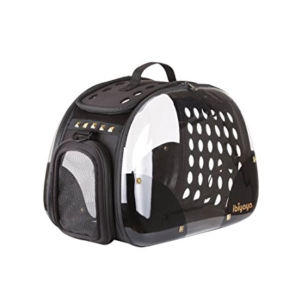 Transparent Pet Carrier for Cats and Dogs, collapsible made from suitcase material a great alternative to pet kennel and dog carrier purse
