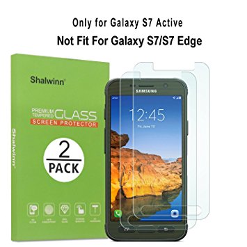 Galaxy S7 Active Screen Protector , Shalwinn ( 2 PACK ) Tempered Glass Screen Protector for Samsung Galaxy S7 Active ,NOT Fit for Galaxy S7 , S7 Edge