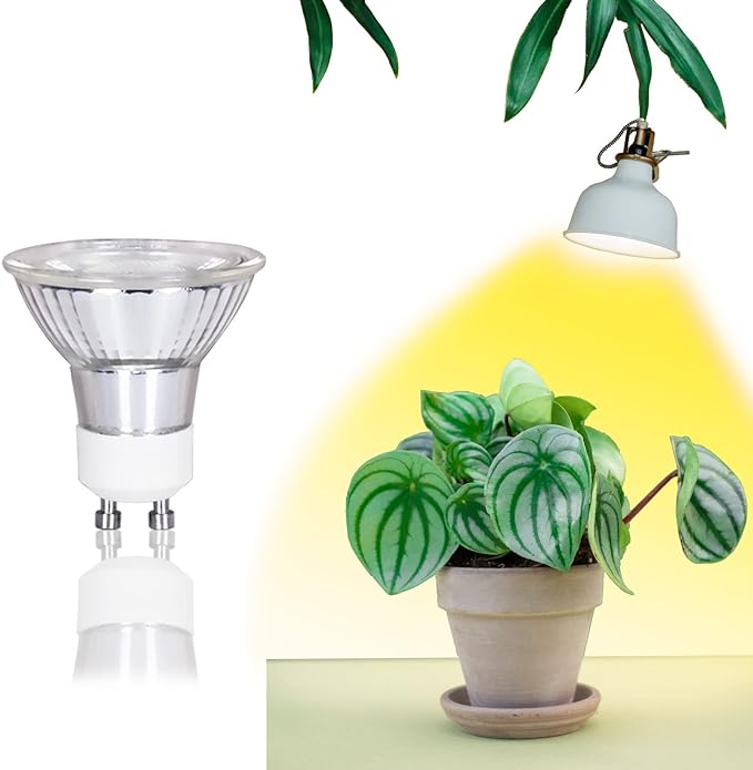 DOMMIA Grow Light Bulb, Full Spectrum Plant Light for Indoor Plants, GU10 LED Grow Lights, Lightweight Plant Light Bulbs, Sunset Indoor Growing Lamps for Succulents, Orchids, Tomatoes, Lettuce