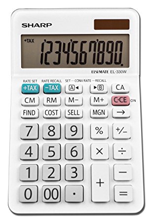 Sharp EL-330WB Business Calculator, White 3.25