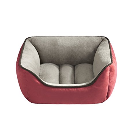 HALO Reversible Rectangular Cuddler, 24 by 34-Inch, Red/Taupe