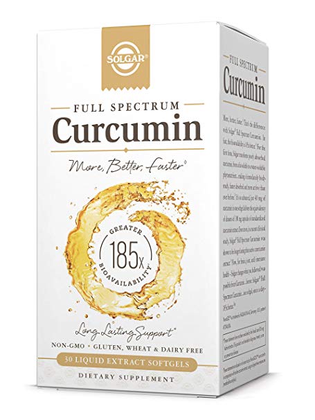 Solgar - Full Spectrum Curcumin - 30 Liquid Extract Softgels - Brain, Joint, Immune Support Supplement, Anti inflammatory, Antioxidant - Non-GMO, Gluten Free - 30 Servings