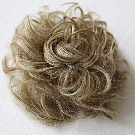 PRETTYSHOP Hairpiece Hair Rubber Scrunchie Scrunchy Updos VOLUMINOUS Curly Messy Bun brown blonde mix # 6H613 G32E