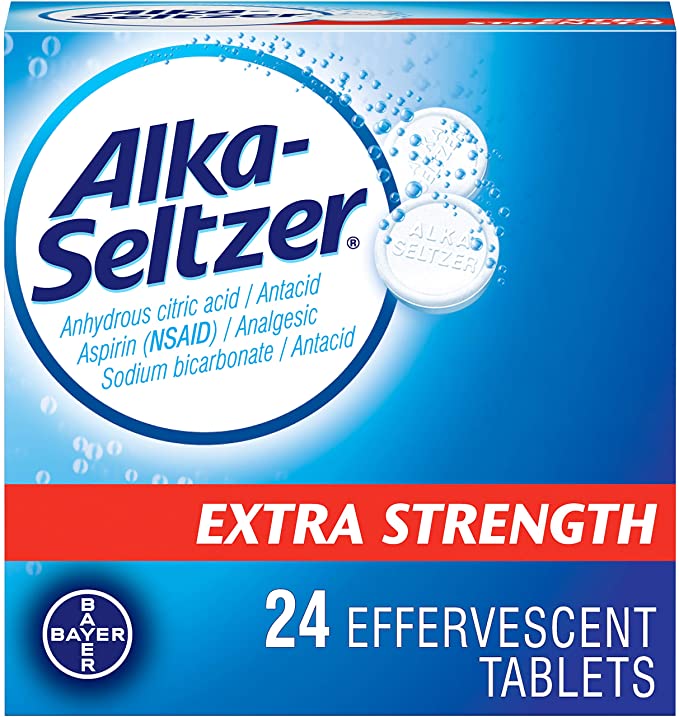 Alka-Seltzer Effervescent Extra Strength - 24 Tablets, Pack of 2