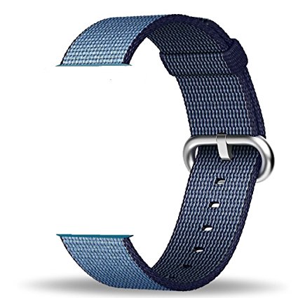 Smart Watch Band, Uitee Woven Nylon Band for Apple Watch 42mm Series 1 & 2, Uniquely and Artistically Designed Replacement Strap for iWatch, Best Comfortably Light With Fabric-Like Feel (Navy Blue)