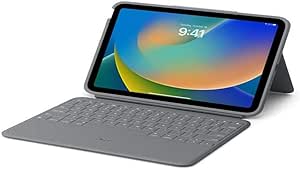 Logitech Rugged Folio for iPad (10th Generation) Protective Keyboard Case with Smart Connector and Durable Spill-Proof Keyboard - Graphite