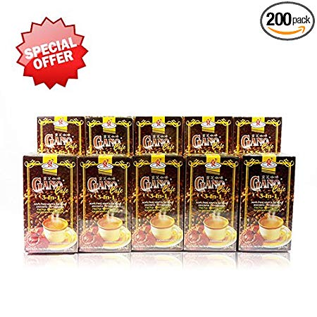10 Boxes Gano Cafe 3-in-1 By Gano Excel USA Inc. - 200 Sachets