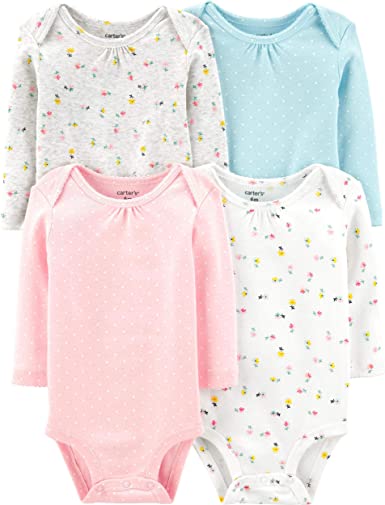 Carter's Unisex-Baby 4-Pack Long Sleeve Bodysuits