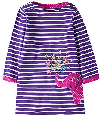 Fiream Toddler Girls Cotton Party Casual Striped Longsleeve Dresses