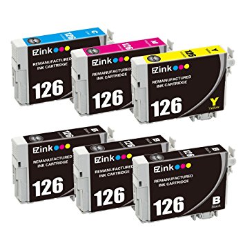 E-Z Ink (TM) Remanufactured Ink Cartridge Replacement For Epson 126 (3 Black, 1 Cyan, 1 Magenta, 1 Yellow) 6 Pack