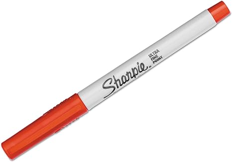 Sharpie 37002 Permanent Markers Ultra Fine Point Red Dozen