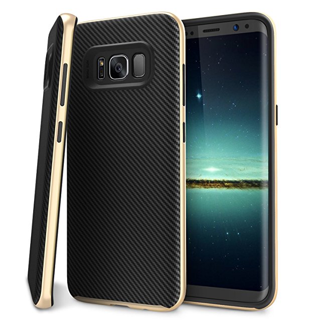 Galaxy S8 Case, BASSTOP PREMIUM BUMPER Style Dual Layer Premium Case Slim Fit Heavy Duty Protective Cover for Samsung Galaxy S8 (Gold)