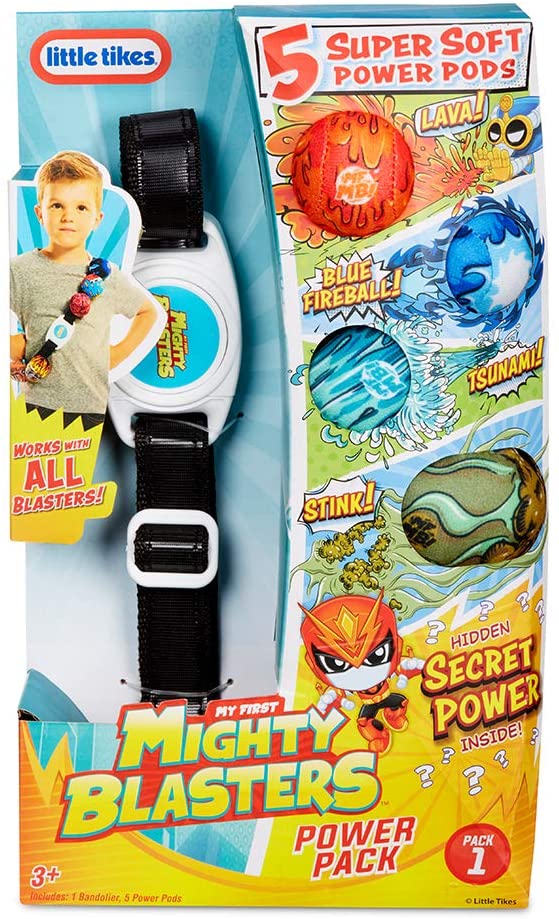 Little Tikes My First Mighty Blasters Power Pack Assortment - Includes 5 Colourful Power Pods & Bandolier - Super Soft & Safe for Children - for Ages 3