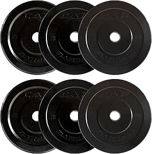 CAP Barbell 2-Inch Olympic Bumper Plate Weight Set | 100-370 lbs | Multiple Options