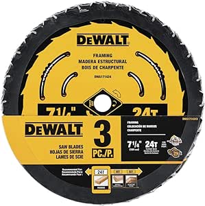 DEWALT DWA1714243 7-1/4-Inch 24-Tooth Circular Saw Blade, 3-Pack