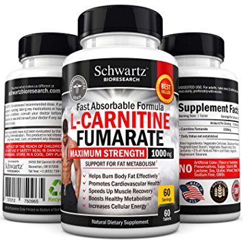 L-Carnitine 1000mg Essential Amino Acid to Burn Body Fat, Speed Up Muscle Recovery, Boost Healthy Metabolism, Decrease Fat Mass, Reduce Fatigue & Increase Muscle Mass. Made in USA Money Back Guarantee