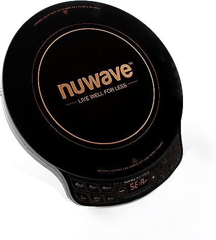 Nuwave Precision Induction Cooktop Gold, 12” Shatter-Proof Ceramic Glass Surface, Large 8” Heating Coil, Portable, 51Temp Settings 100°F to 575°F, 3 Wattage Settings 600, 900, and 1500 Watts