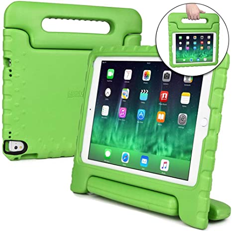 Cooper Dynamo [Rugged Kids Case] Protective Case for iPad Pro 9.7, iPad Air 2 | Child Proof Cover, Stand, Handle | A1673 A1674 A1566 A1567 (Green)