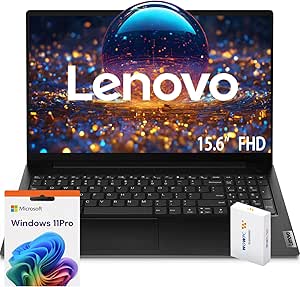 Lenovo New V15 Laptop · 16GB RAM · 256GB SSD · Intel Celeron N4500 Processor · Intel UHD Graphics · 15.6" FHD 1080p Anti-Glare Display · Ethernet RJ-45 · Windows 11 Pro · WOWPC Recovery USB