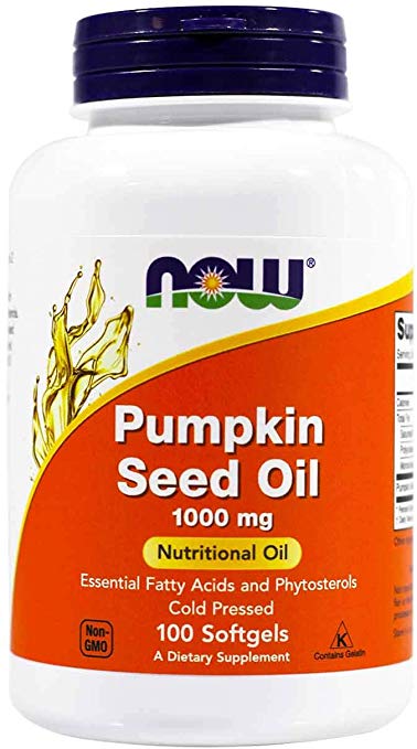 Now Foods Pumpkin Seed Oil 1000mg Soft-gels, 200-Count (100X2)