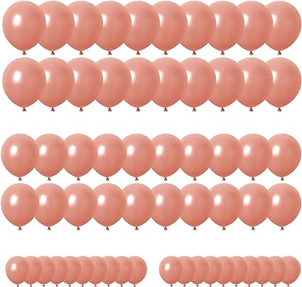 Rose Gold Balloons Different Sizes 60Pcs, 12In 10In 5In Rose Gold Balloon Garland Arch Kit, for Birthday Party Helium Balloon, Wedding Baby Shower Bride Anniversary Decoration Supplies Girl