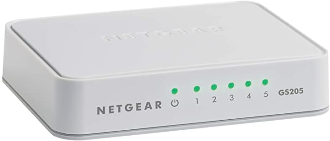 NETGEAR 5-Port Gigabit Ethernet Unmanaged Switch, Desktop, 10/100/1000Mbps (GS205)