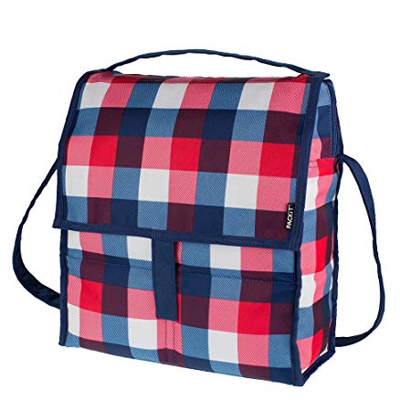 PackIt Freezable Picnic Bag with Zip Closure, Buffalo Check