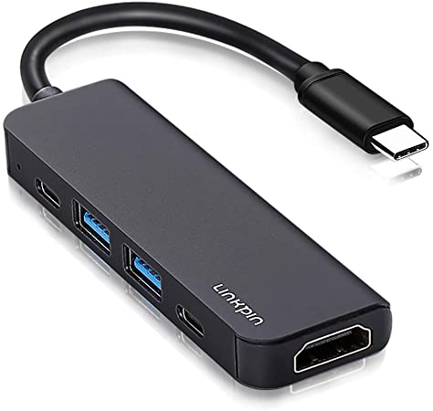 LINKPIN USB-C Hub 5-in-1, 4K HDMI, 2X USB-A, 2X USB-C, 60W Power Delivery for Windows/Mac/Google laptops and Tablets