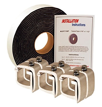 API KH1P6-LDTT150P Mounting Clamps & Topper Tape® for Truck Caps / Camper Shells (Set of 6)