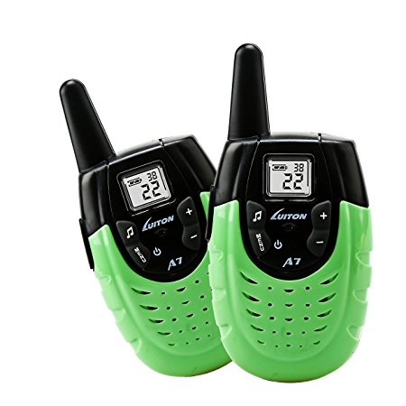 Kids Walkie Talkies, Two-way Radios Rechargeable Long Range Walky Talky for Children, Cool Outdoor Electronic Toys Gifts For Girls/Boys, Green (Pair)