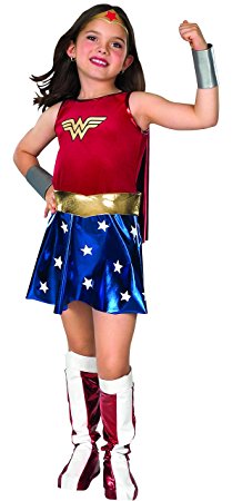 Rubie's Official Deluxe Wonder Woman Fancy Dress, 132 cm, Children Costume for Ages 5-7 - Medium