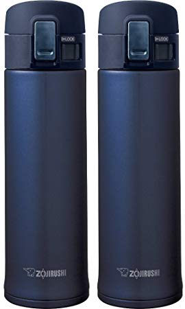 Zojirushi SM-KHE48AG Stainless Steel Mug, 16-Ounce, Smoky Blue - 2 Pack